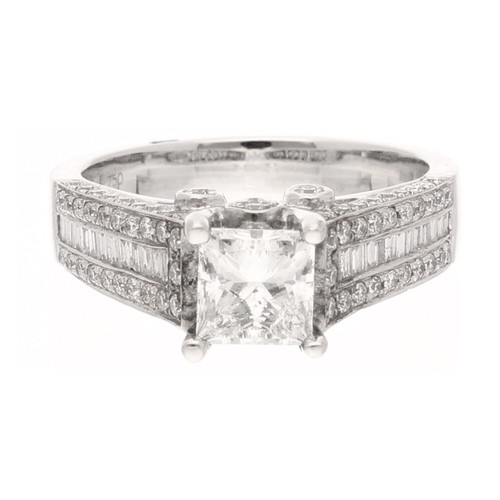 18carat white gold princess - white,
