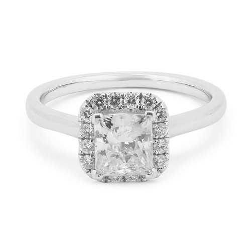 18ct white gold princess cut - white,