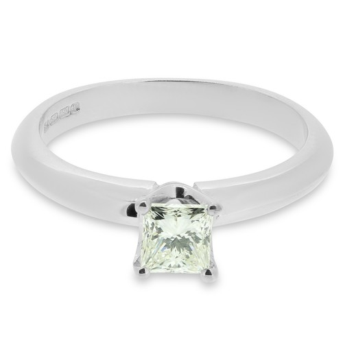 18ct white gold princess - gold, cut