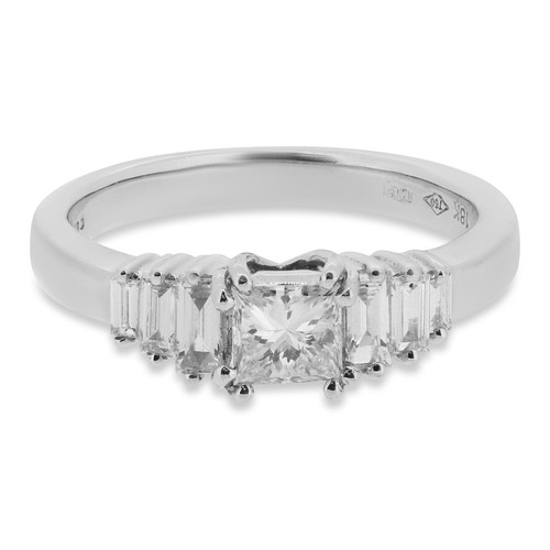 18ct white gold princess cut - white,