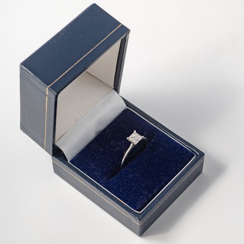 Diamond ring princess - cut., gia