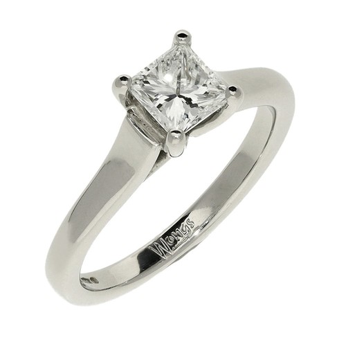 Ladies platinum princess cut - platinum,
