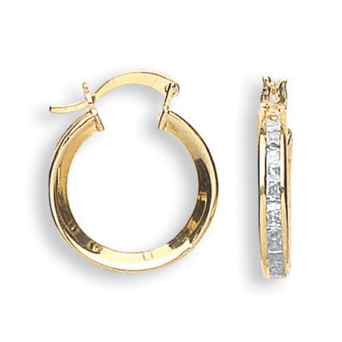 9ct gold 18mm princess - gold,