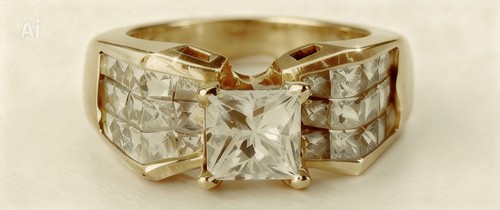 18k gold 52ct princess cut - gold, 1.52ct