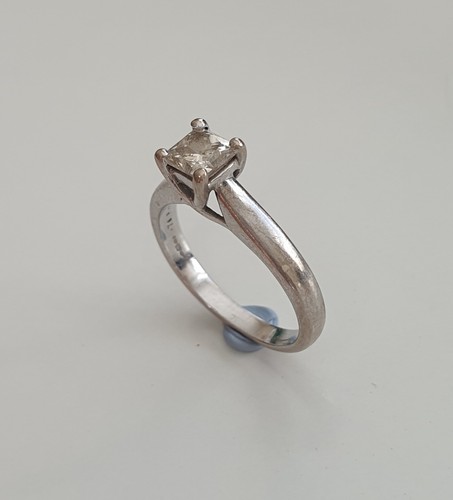 White gold engagement ring - white,