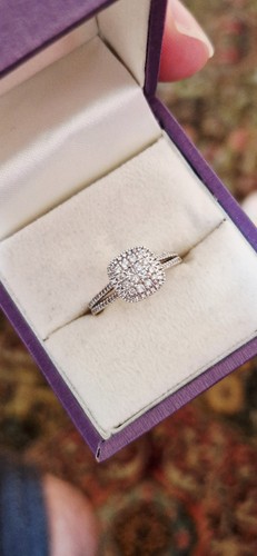9ct white ring princess - white,
