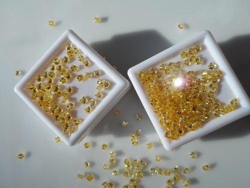 2mm princess cut yellow cubic - princess,