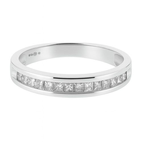 18ct white gold - princess, cut
