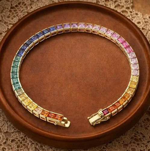 Princess cut rainbow sapphire - cut,
