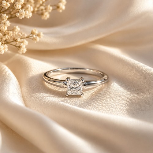 Square princess cut - cut, moissanite