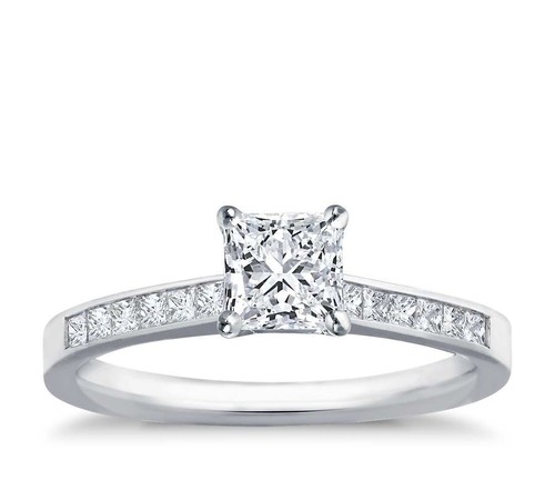 18carat white gold princess - white,