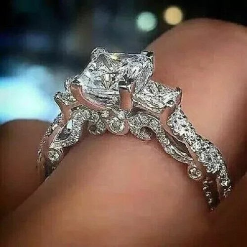 2ct princess cut lab created - princess,