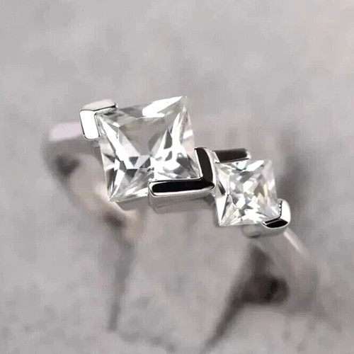 2ct princess cut - 2ct, white