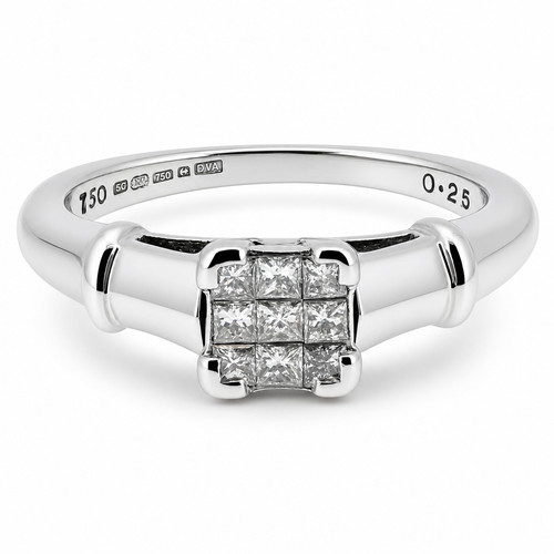 18ct white gold princess cut - white, princess-cut