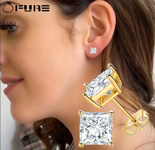 Diamond stud earrings princess - diamond,