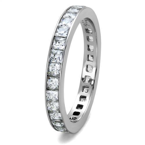 Silver eternity band ring