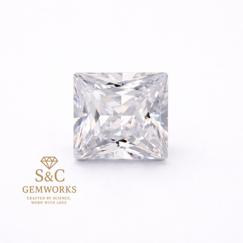 White colourless princess cut - colourless,
